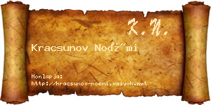 Kracsunov Noémi névjegykártya